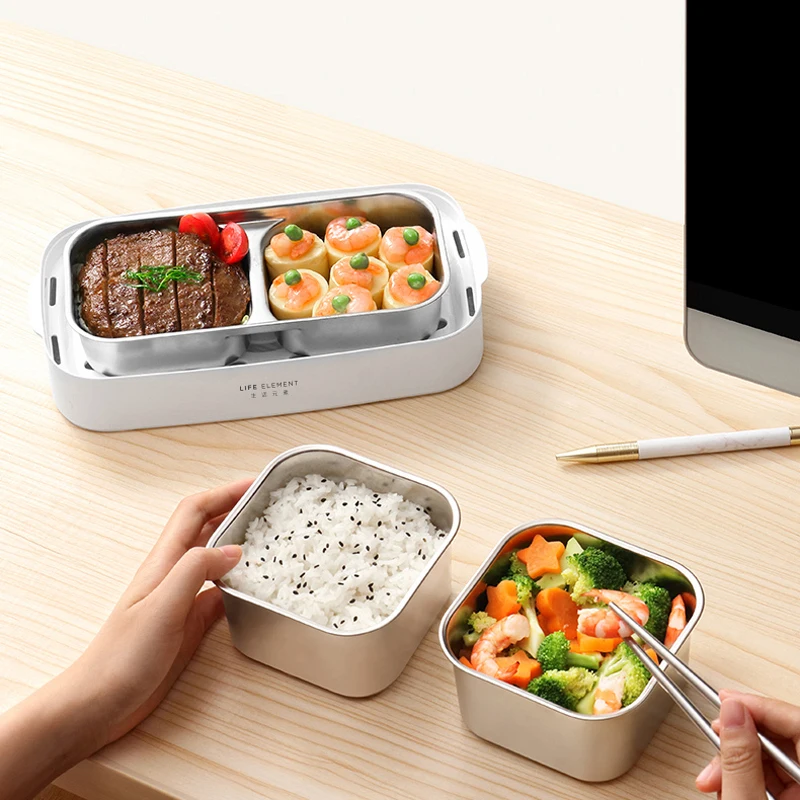 

Electric Lunch Box Office Worker Heated Lunch Box Insulation Lunch Box Electric Automatic Heating Mini Rice Cooker 2 Layers 220V