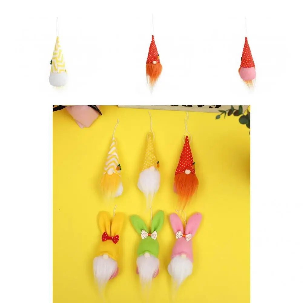 

6Pcs Easter Bunny Ornaments Funny Eco-Friendly Cute for Holiday Easter Hanging Bunny Decorations Easter Bunny Decorations