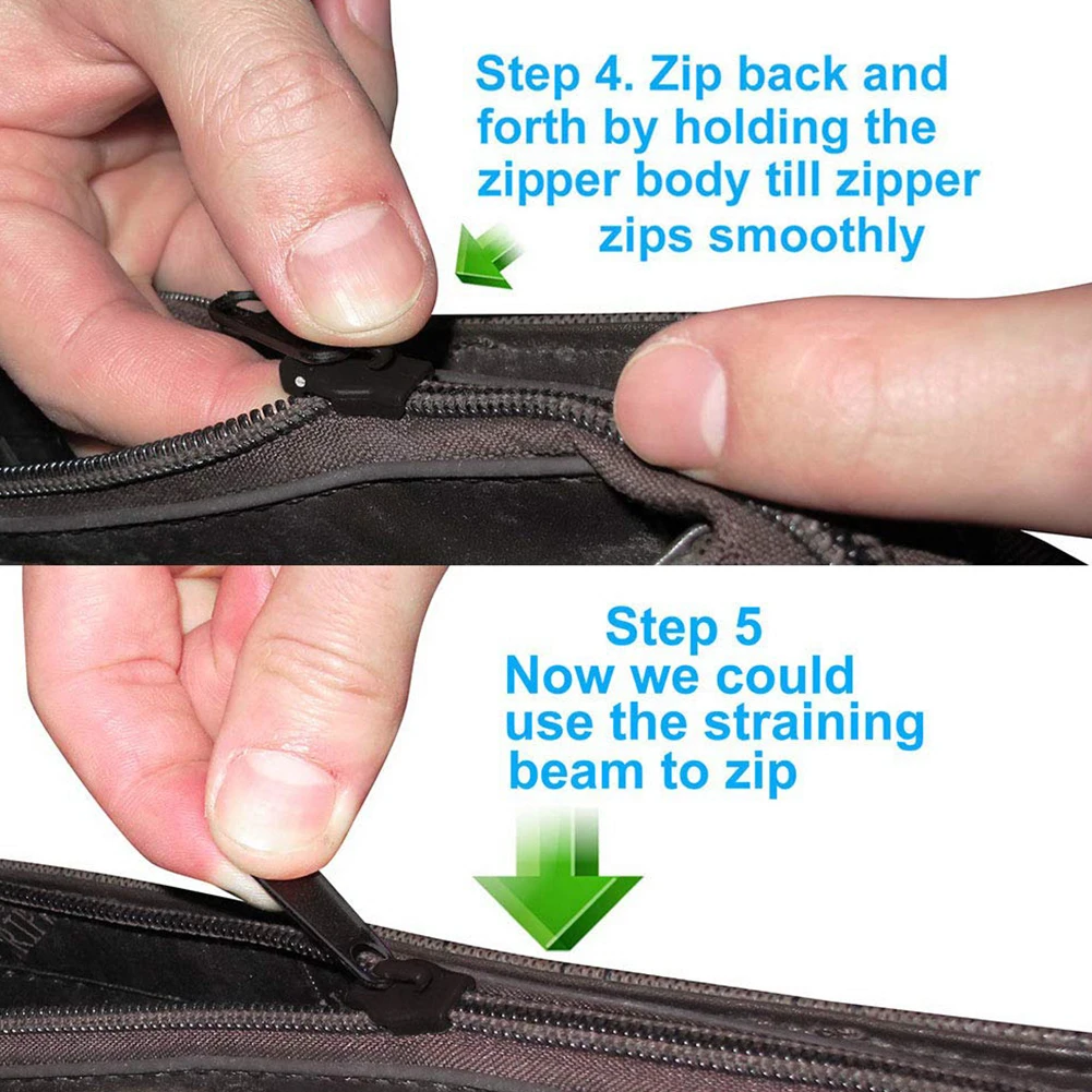 

12Pcs Universal Zipper Repair Kit Instant Fix Zipper Clothes Bag Replacement Zipper Slider Teeth Zipper(3 Size/Set)