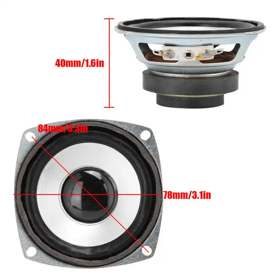 3-дюймовая пленка 4ohm 15 Вт Высокая чувствительность полный спектр двойной