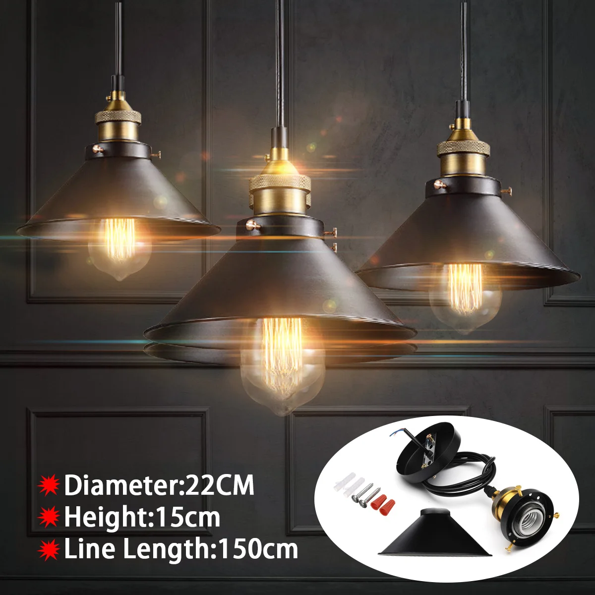 Лофт винтажный промышленный подвесной светильник скандинавский Ретро Железный s