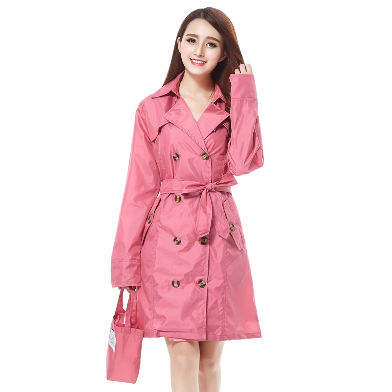Дождевик женский ветрозащитный тонкий с ремнем