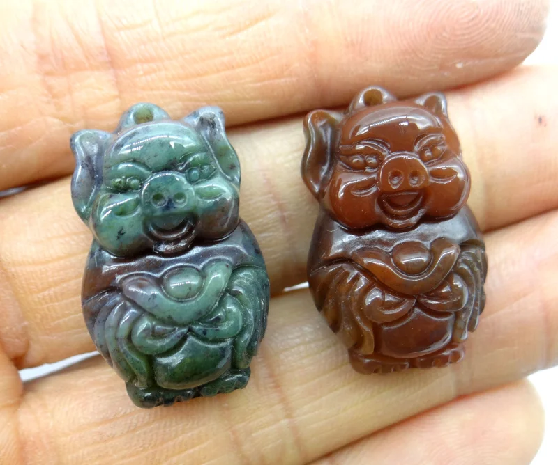 Натуральные бриллианты тигровый глаз Бриллиантовая подвеска со свиньей для