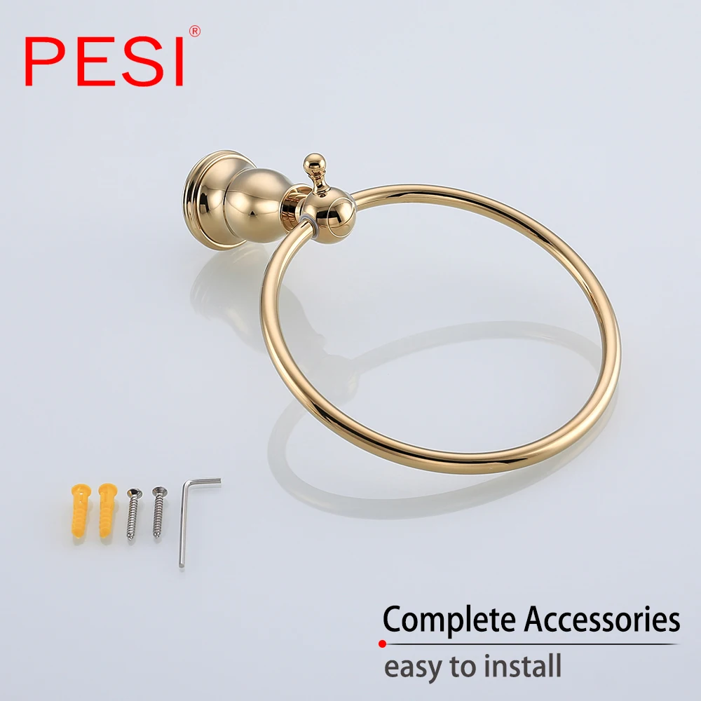 Бесплатная доставка золотой держатель для полотенец круглая настенная вешалка