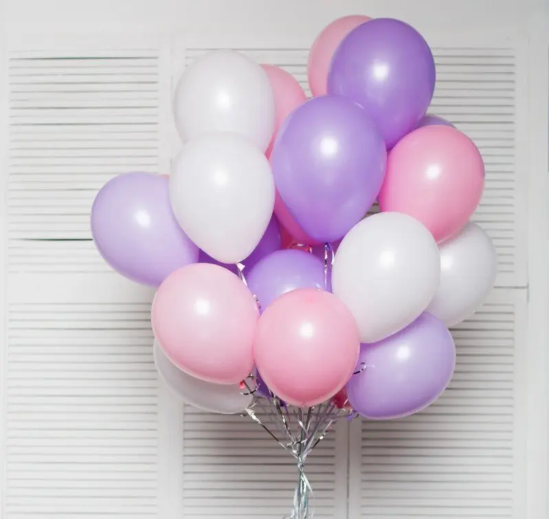 pink white purple 30 шт./лот, 10 дюймов, розовый, белый, прозрачный воздушный шар, латексный гелиевый поплавок, для дня рождения, вечеринки, для детского душа, свадебные декоративные шары - Цвет: pink white purple