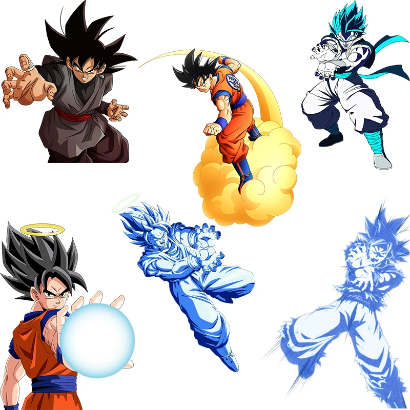 

Dragon Ball Japan Z Goku Vegeta Patches Set for Kids Clothing DIY Heat Transfer Vinyl Patch Stickers for Boys Christmas Gifts