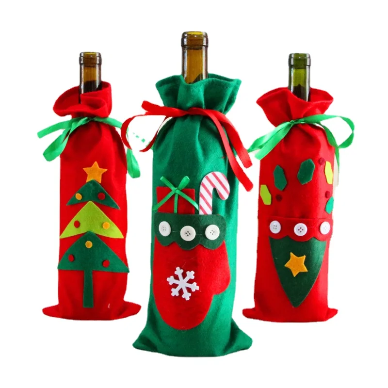 

1 шт. Рождественская сумка для винных бутылок, Детский Рождественский подарок, пакет для конфет и печенья, карманный пакет, товары вечерние, ...