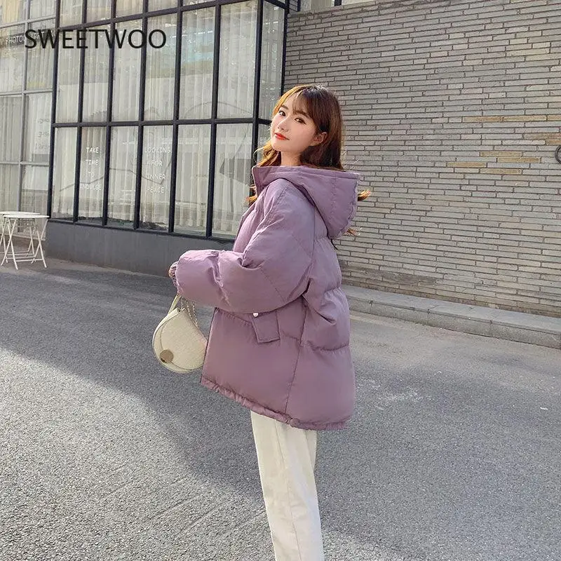 Winter Jacket Parkas Women Cotton Jacket Hooded Parka Warm Female Cotton Padded Jacket Casual Outwear