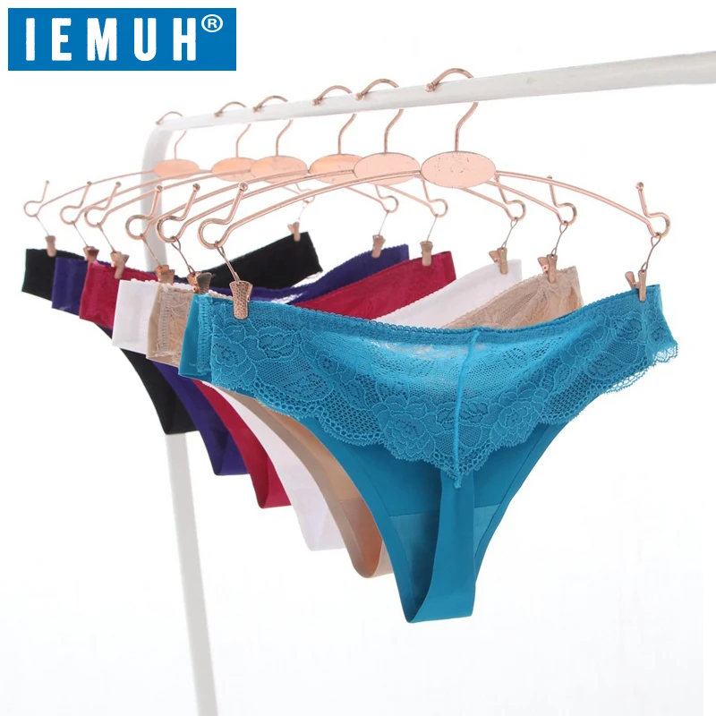 Сексуальные кружевные женские стринги Нижнее белье бесшовные трусики с низкой