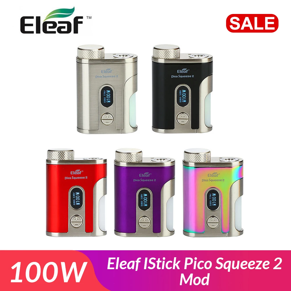 Оригинальный Eleaf iStick Pico Squeeze 2 мод 100 Вт с Squonker бутылка 8 мл VW/TC Vape Mod box электронная