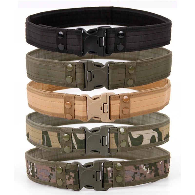 

2021 New Army Style Combat Belts Quick Release Tactical Belt Fashion Men Canvas Waistband Outdoor Hunting 9Colors Optional 130cm