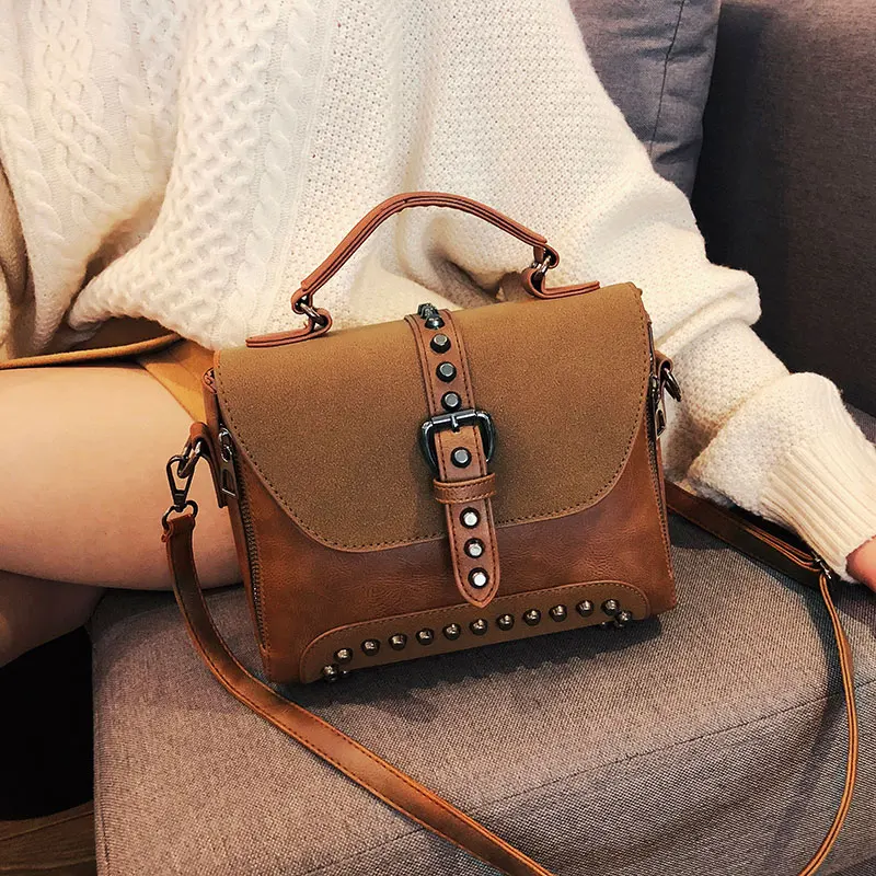 2019 женские сумки роскошные мессенджеры сумка с заклепками для девочек модная на