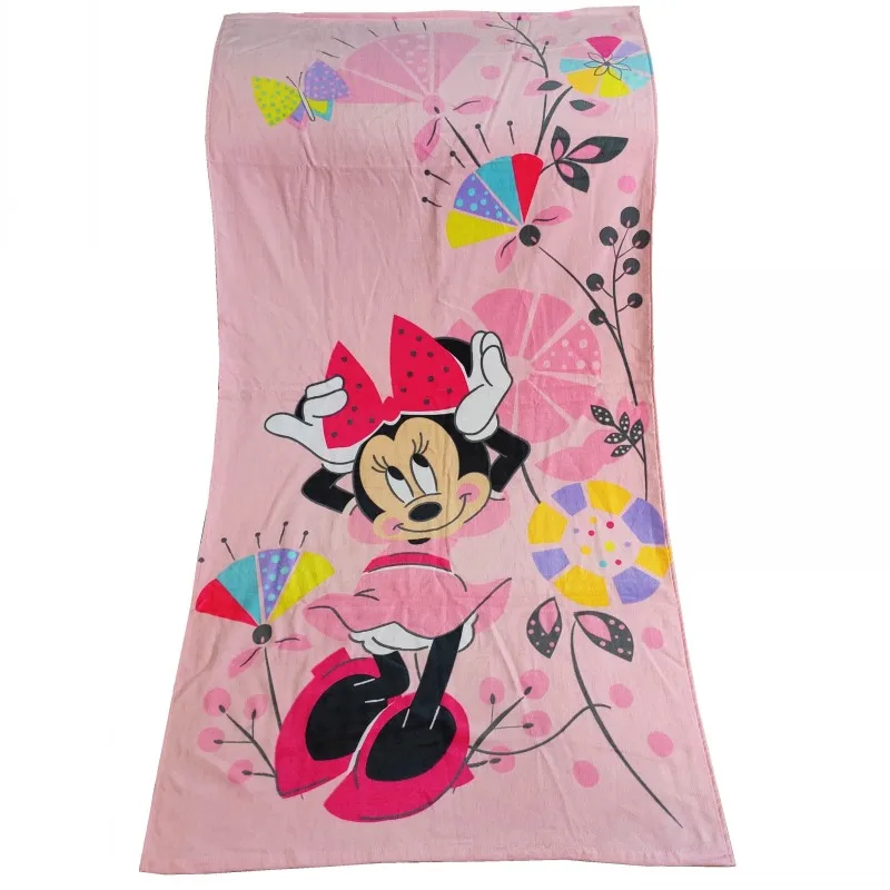 minnie 1 Пляжное банное полотенце disney Woody Капитан Америка Звездные войны, детское полотенце для девочек/бассейна/банное полотенце Микки, хлопок, 70x140 см - Цвет: minnie 1