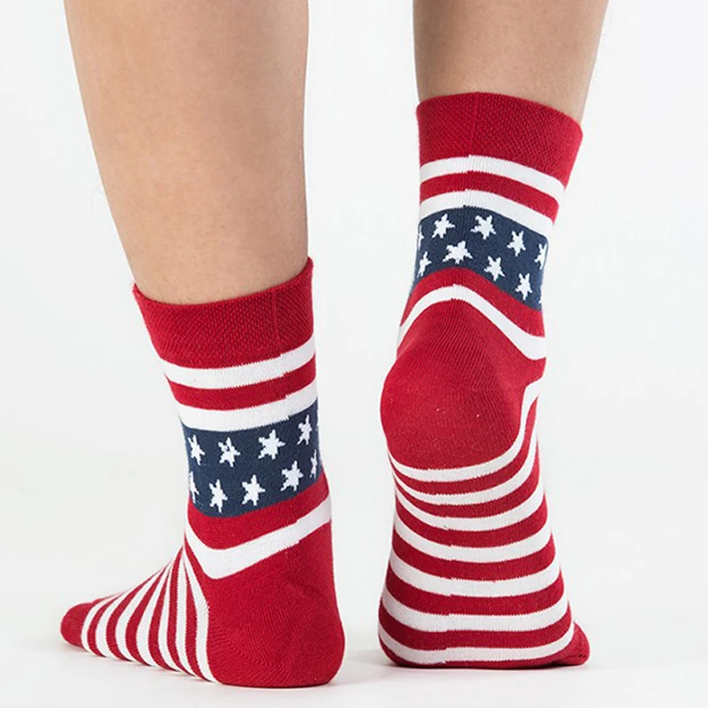 5 цветов брендовые полосатые носки с звездным носком красные белые модные