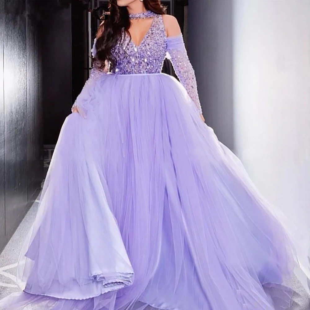 

Официальное женское платье с длинным рукавом, бальное платье для выпусквечерние вечера, индивидуальное платье с бисером, трапециевидной фо...