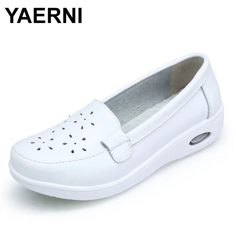 Женские кроссовки YAERNI на платформе всесезонные натуральная мягкая подошва