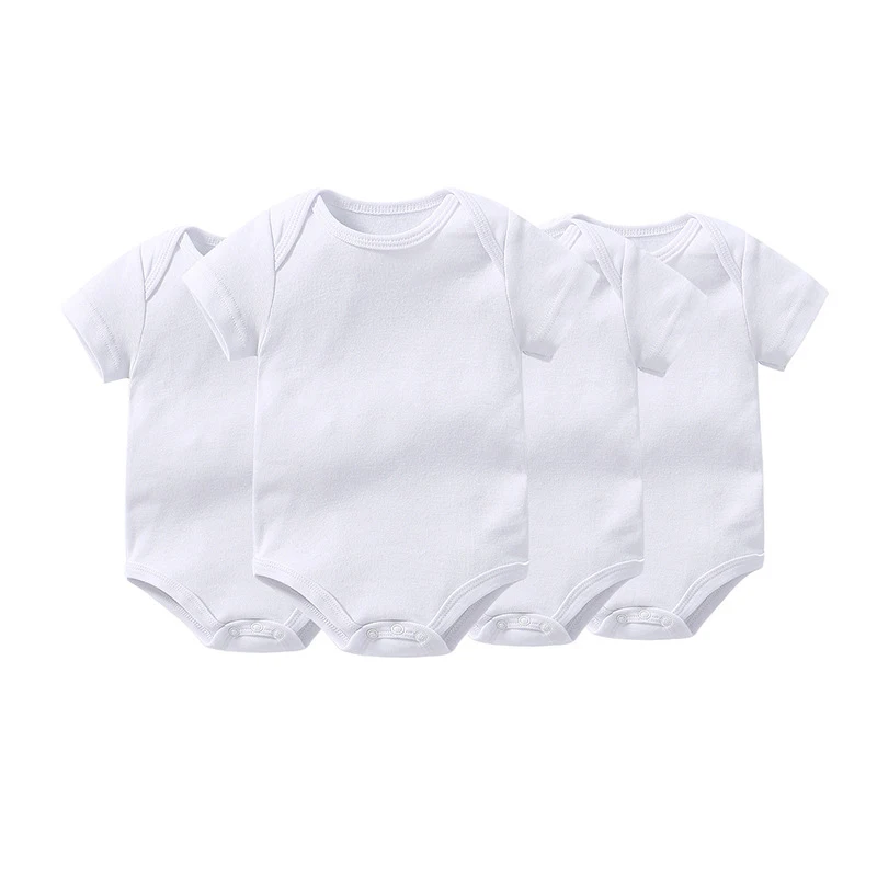 

Plain baby romper 100% cotton 190g baby clothing for Infant short sleeve summer unisex rompers for 3m to 12m babies