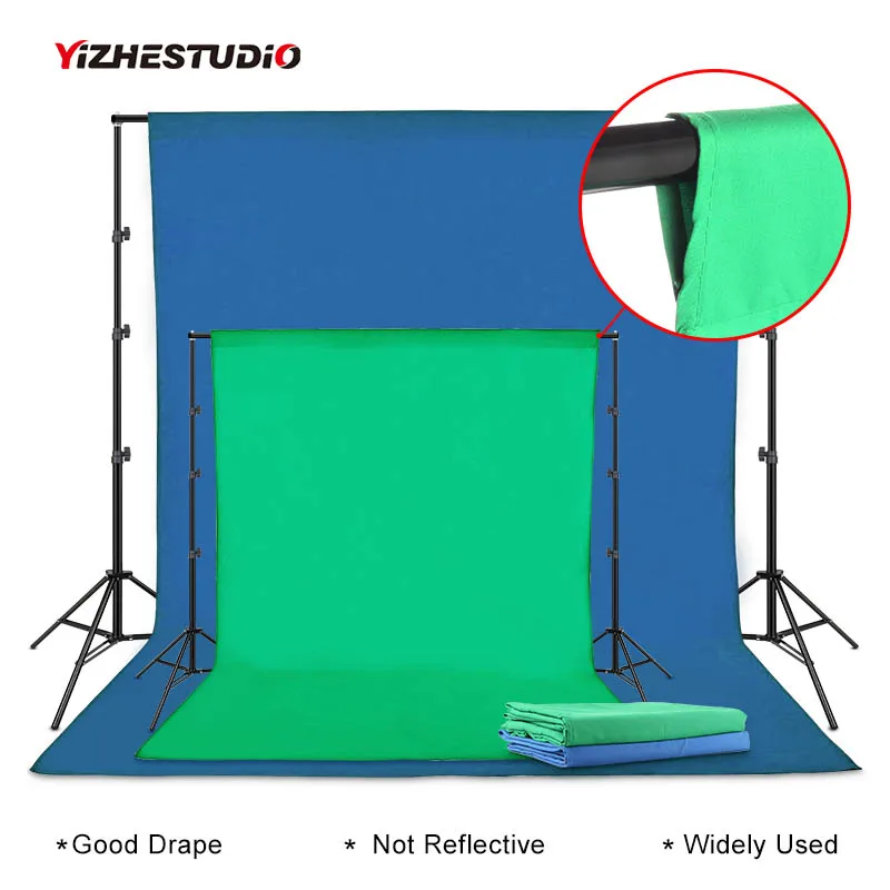 Yizhestudio 3*2/3/4 м фон для фотосъемки синий зеленый цвет фона экрана профессиональная