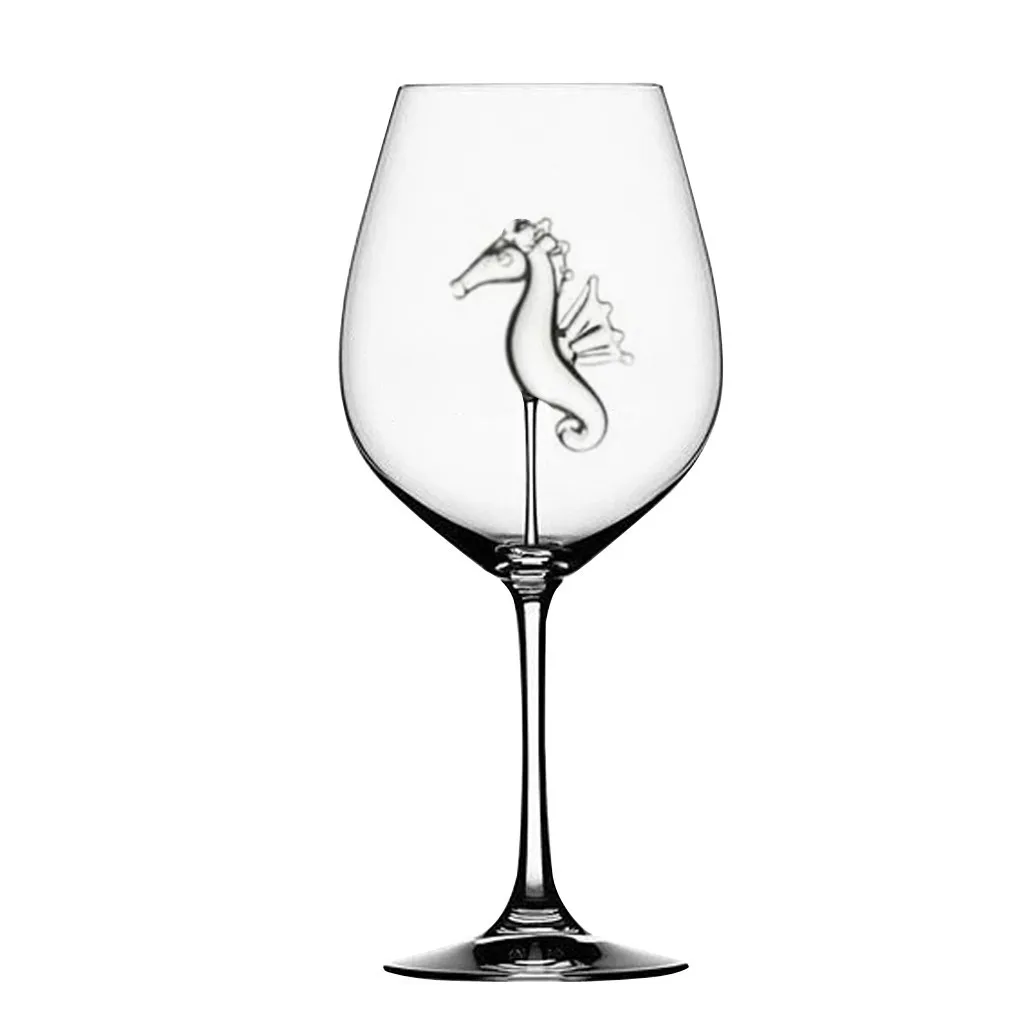 Красное вино стеклянная чашка гиппокампи Хрустальная бутылка вина высокий