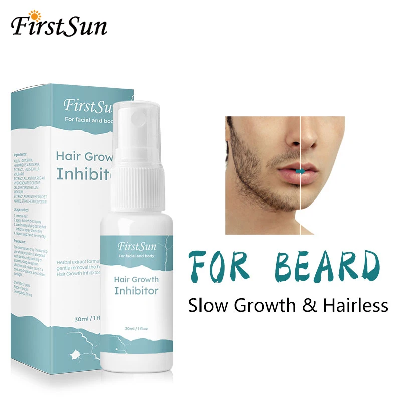 FirstSun Hair Growth Inhibitor Facial Removal Cream Spray Beard Bikini Intimate Face Legs Body Armpit Painless Spra | Красота и