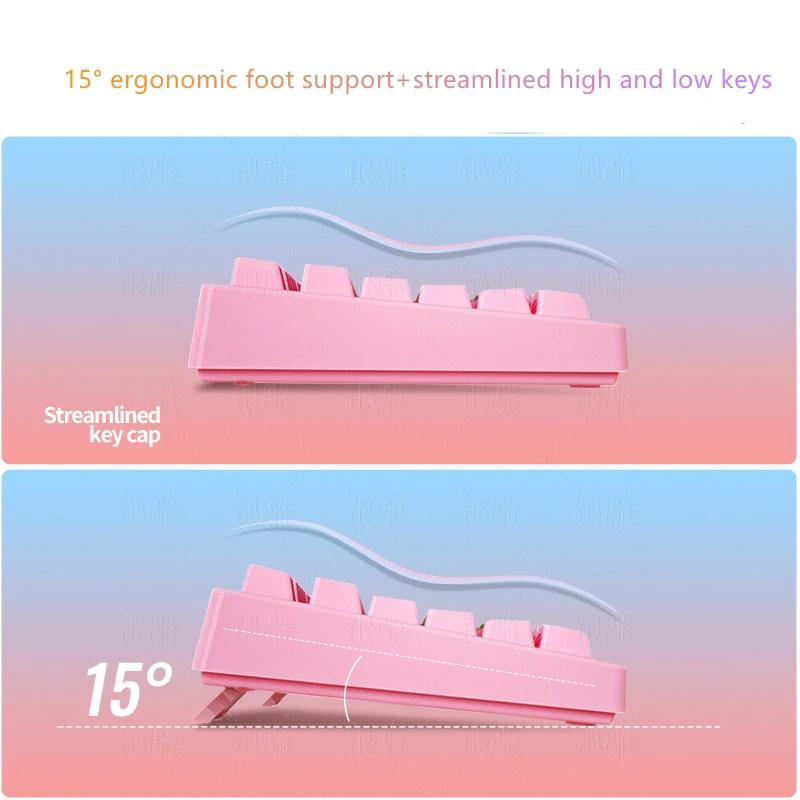 pink blue gaming keyboard mechanical feel wired usb rgb backlit color matching 104 keys keyboards for pc home office gamer free global shipping