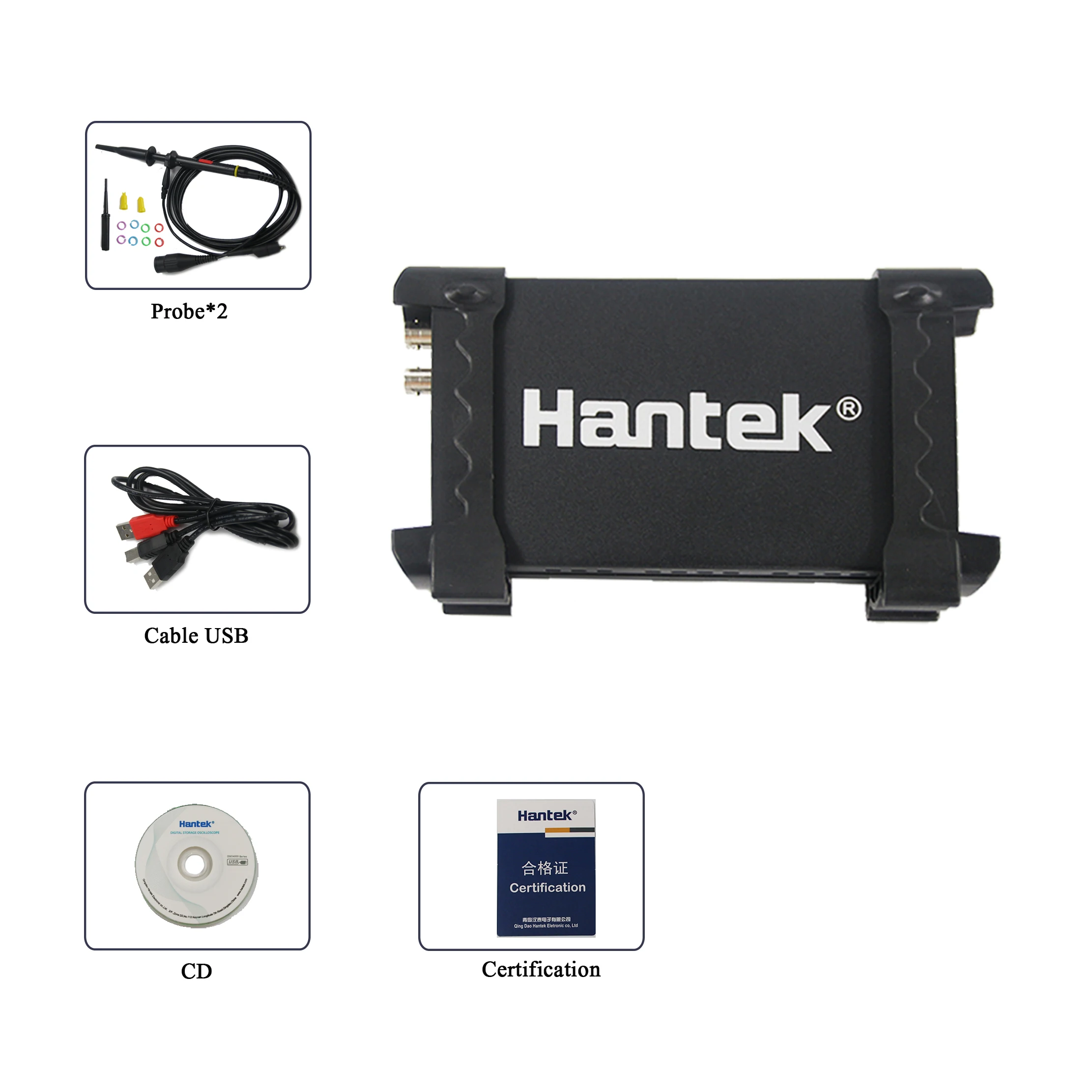Портативный цифровой осциллограф Hantek 6022BE для ПК USB 2 канала 20 МГц 48 Мвыб/с |