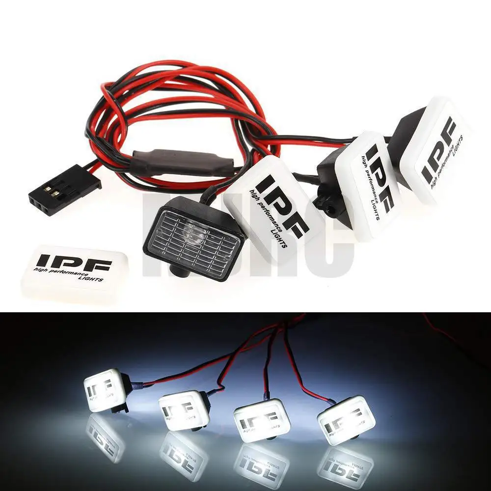 

RC Car 4 Square LED Light Cover for 1:10 RC Crawler Axial SCX10 90046 Trax 90053 90028 RR10 TRX4 Tamiya CC01 D90 TF2 MST HPI