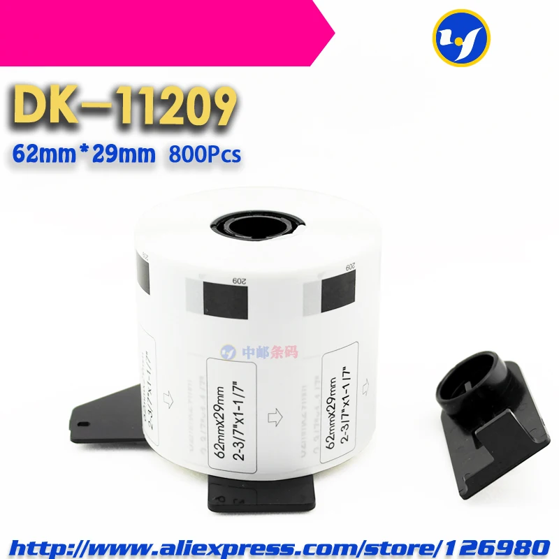 2 рулона совместимы DK-11209 этикеткой 62 мм * 29 с принтером Brother Label все поставляются