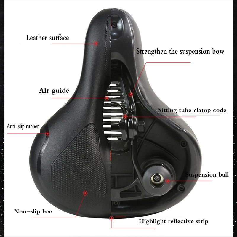 Велосипедное седло Promend 2021 широкая Светоотражающая полоса удобная подкладка для