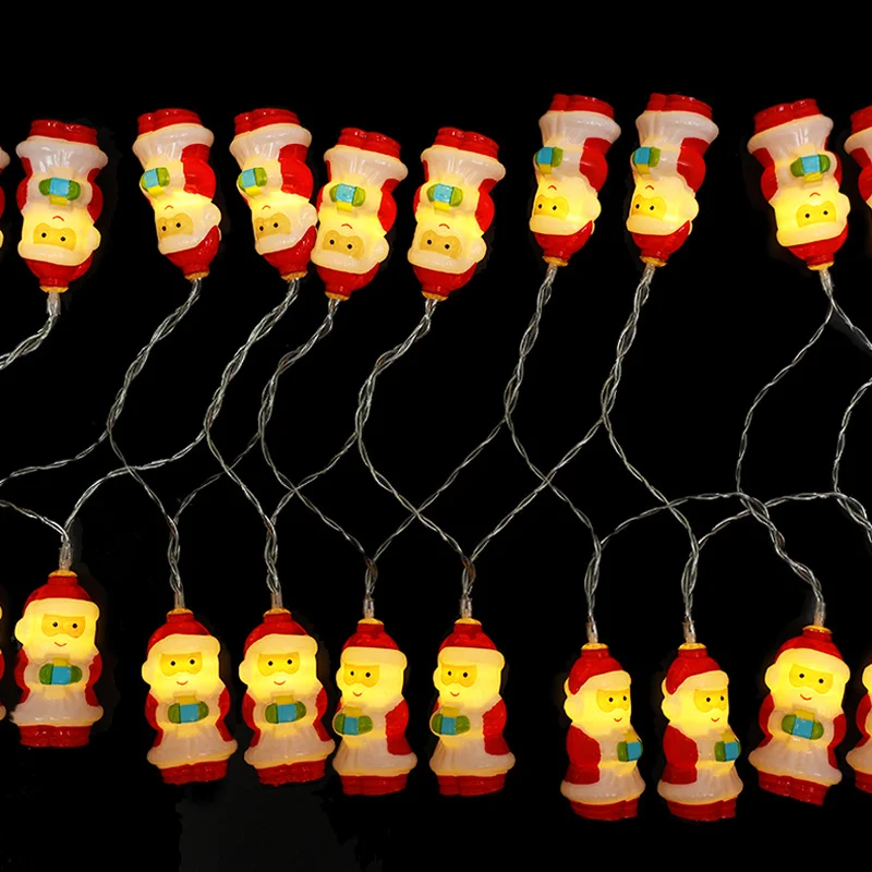 

Рождественская гирлянда, 3D сказочные гирлянды Санта-Клауса для рождественской елки, новогодвечерние праздничные лампы