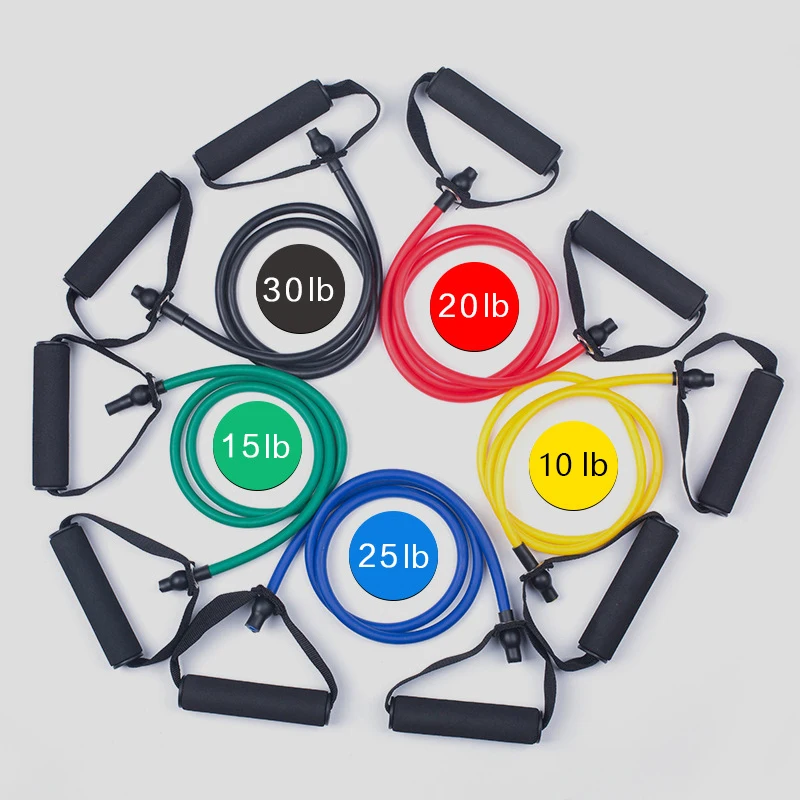 

5 Levels Resistance Bands With Handles Gym Pull Rope Exercise Home Training Expander indoor Elastic Fitness Exercise Tube Band