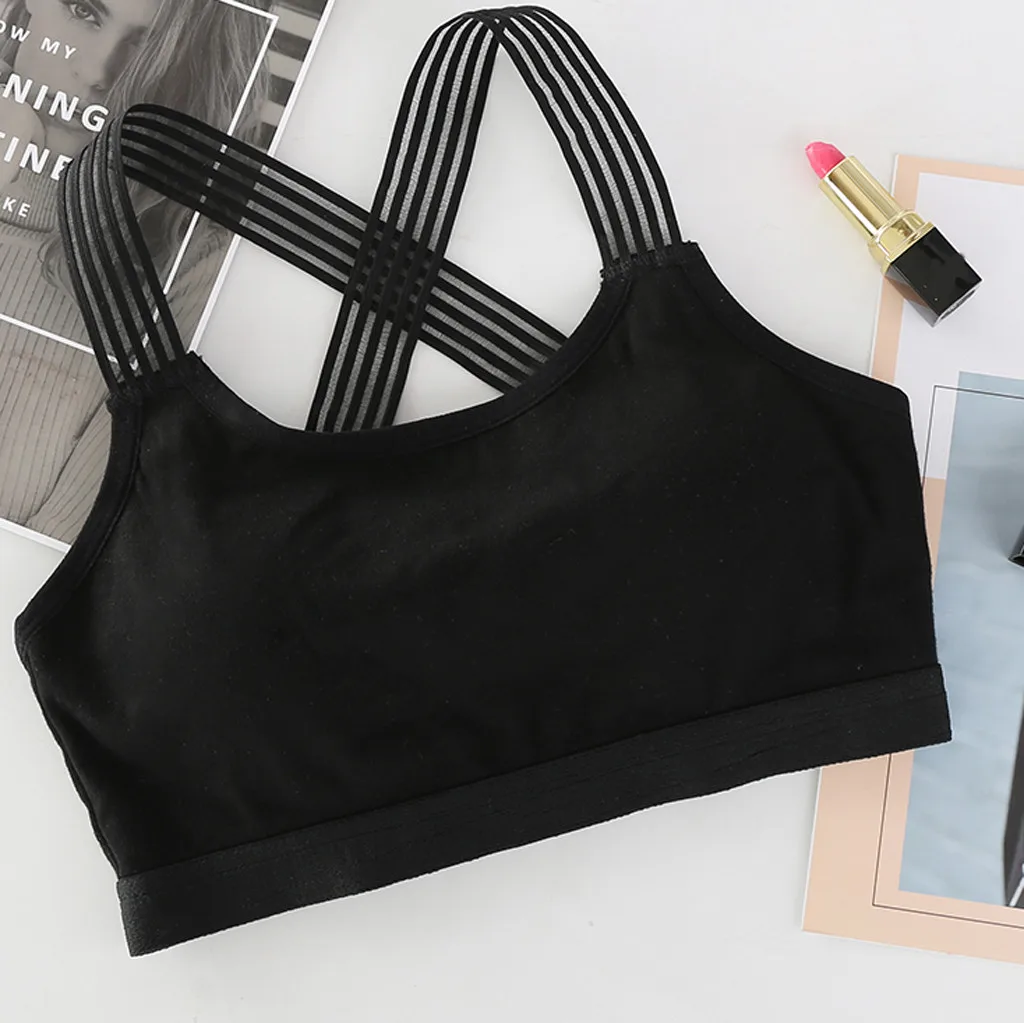 Женский укороченный топ сексуальный бюстгальтер без стальных колец спортивный