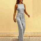 JAYCOSIN элегантные сексуальные комбинезоны для женщин без рукавов с Блестками Блестящие брюки Широкие брюки комбинезоны с открытой спиной пояс 1219