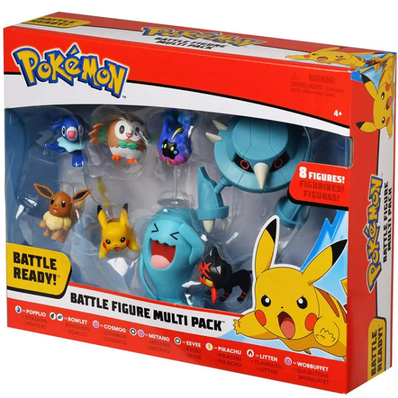 

8pcs/set Pokemon Pocket Monster 5-8cm Pikachu detective PVC Action Figure toys Model Dolls Kids Christmas gifts