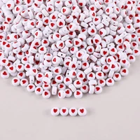 100200500pcs heart beads for jewelry making acrylic mixed beads with letters for bracelet handmade diy bracelet necklace 2022