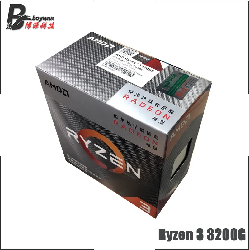 Процессор AMD Ryzen 3 3200G R3 3200G 3,6 GHz Quad-Core Quad-Thread 65W cpu Процессор L3 = 4M YD3400C5M 4M FH Socket AM4 и есть вентилятор