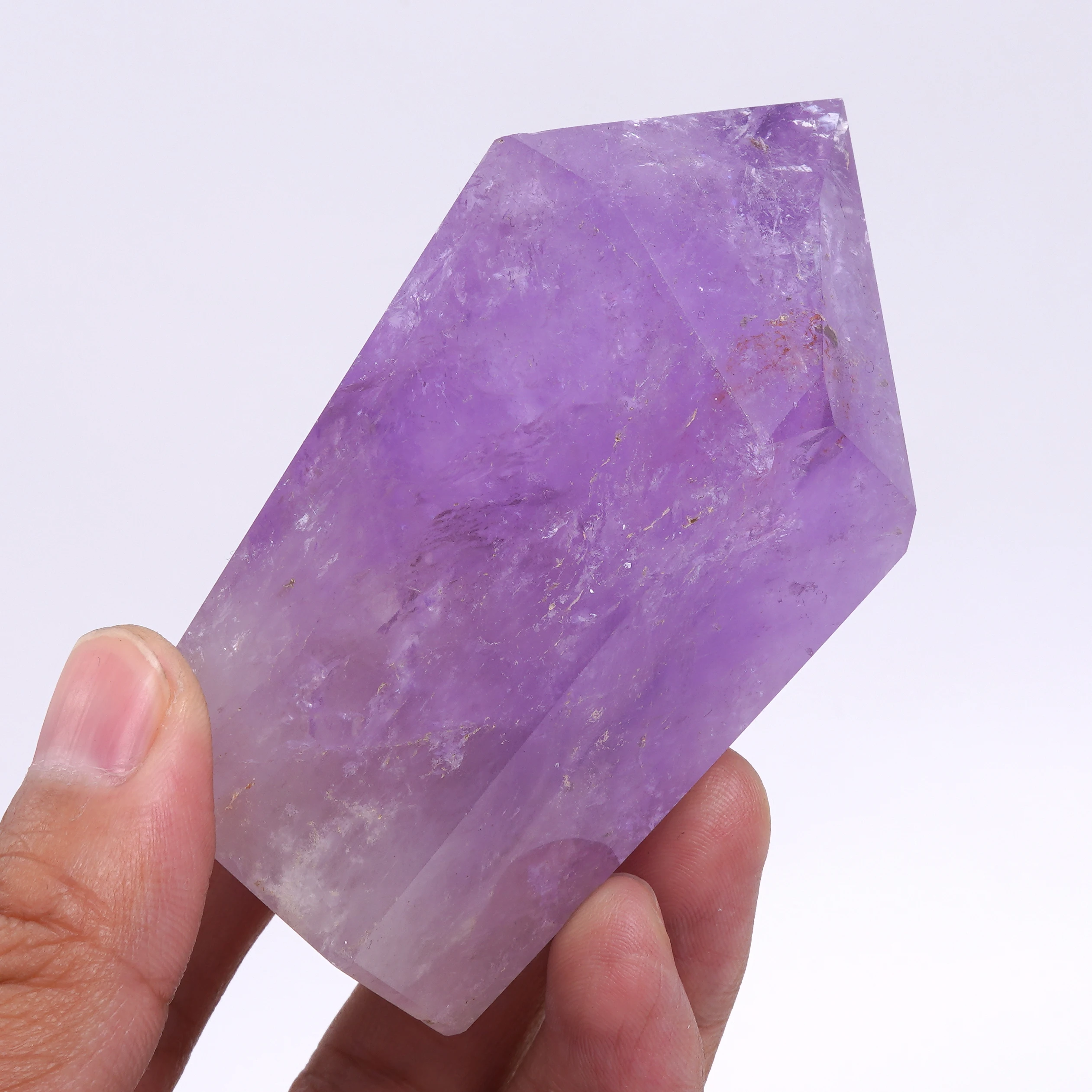 

1PCS Natural Amethyst Tower Crystal Healing Lavender Point Terminated Wand Home Decor Pyramid Energy Quartz Stone