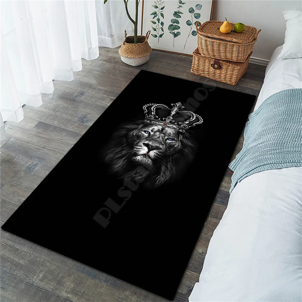 

Коврик с изображением Льва, нескользящий коврик с 3D рисунком, мягкий ковер для столовой, гостиной, спальни 04