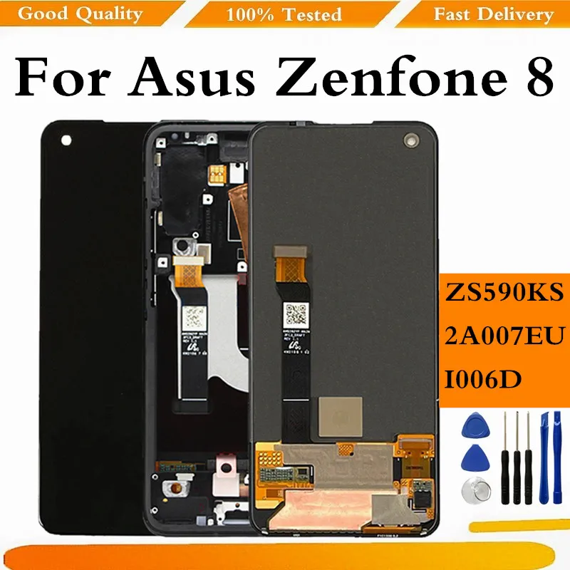 

Original LCD For Asus Zenfone 8 ZS590KS-2A007EU LCD Display Screen Touch Panel Digitizer For Zenfone8 I006D LCD With Frame