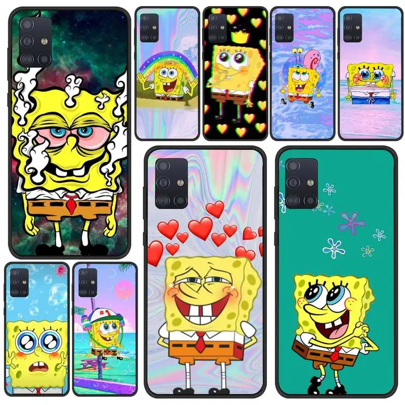 

Cartoon Sponges Cute Bob Phone Case For Samsung S21 S6 S7 Edge S8 S9 S10 S20 Ultra 5G Plus Cover Fundas Coque