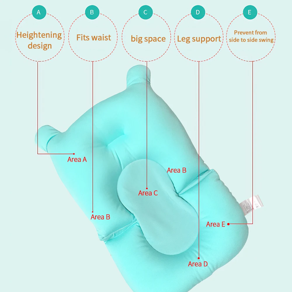 

Portable Baby Shower Air Cushion Bed Babies Infant Baby Bath Pad Non-Slip Bathtub Mat Newborn Baby Safety Security Bath Seat