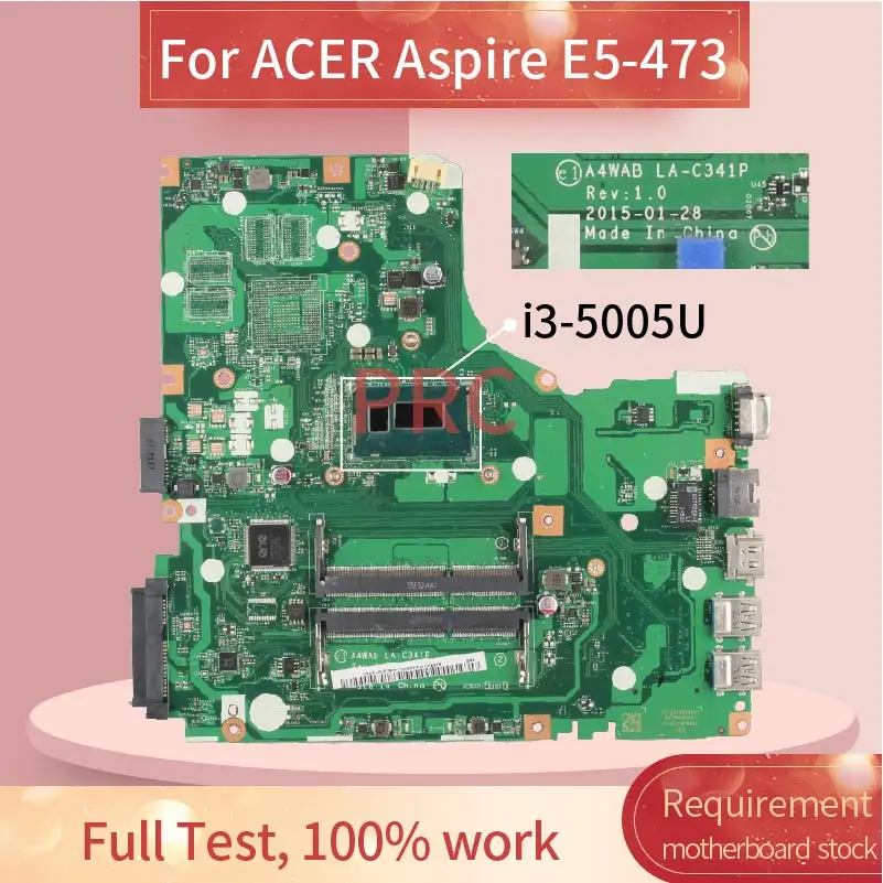 Для ACER Aspire E5-473 i3-5005U материнская плата для ноутбука LA-C341P SR1EK DDR3
