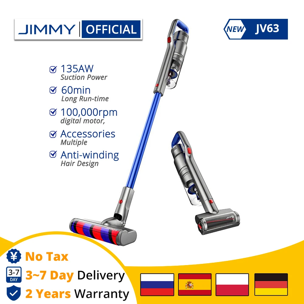 Ручной беспроводной портативный пылесос JIMMY JV63 воздушных Ватт пылесборник с