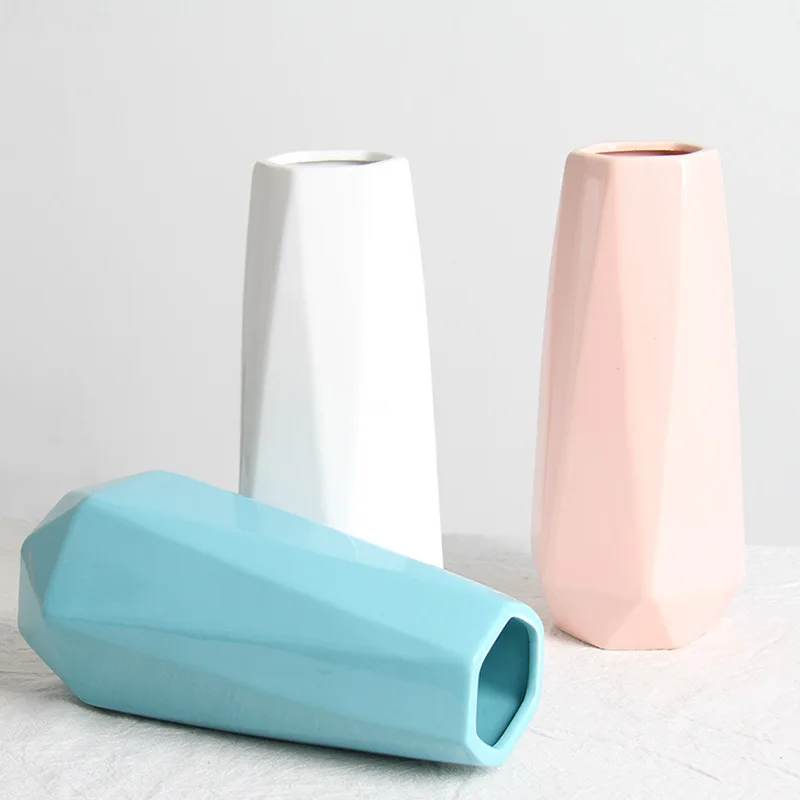 Модная пластиковая ваза оригами простой керамический цветочный горшок из