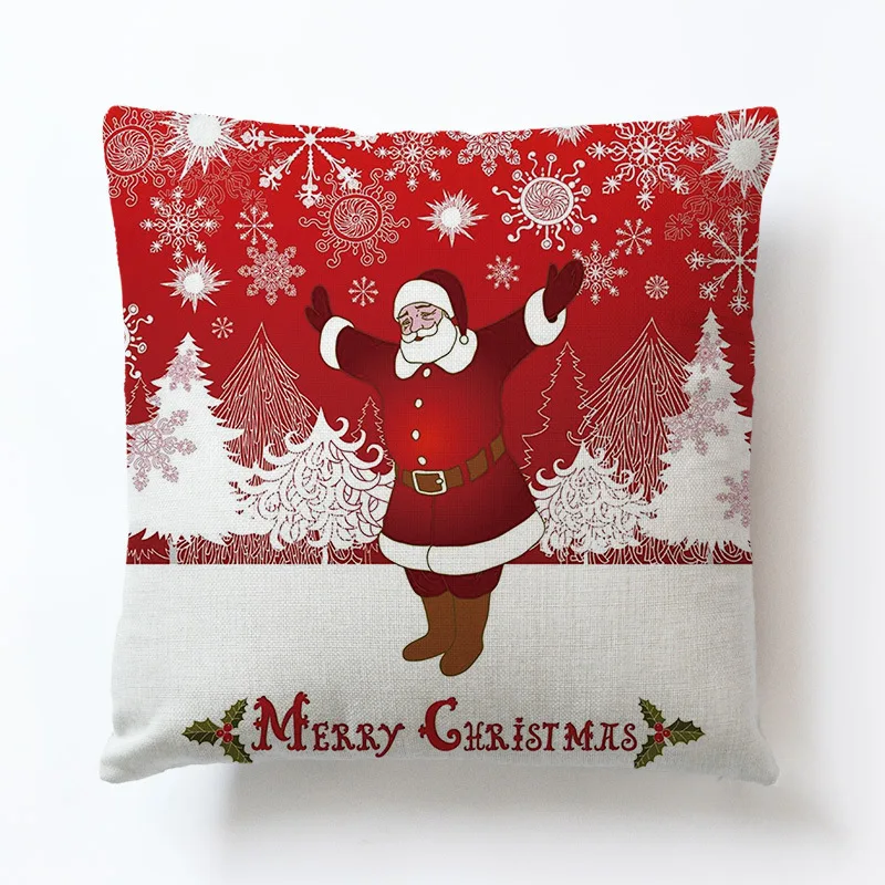 

Christmas Pillowcase Snoflake Reindeer Cushion Decorative Cover Sweet Home Bedroom Accessories 45x45cm