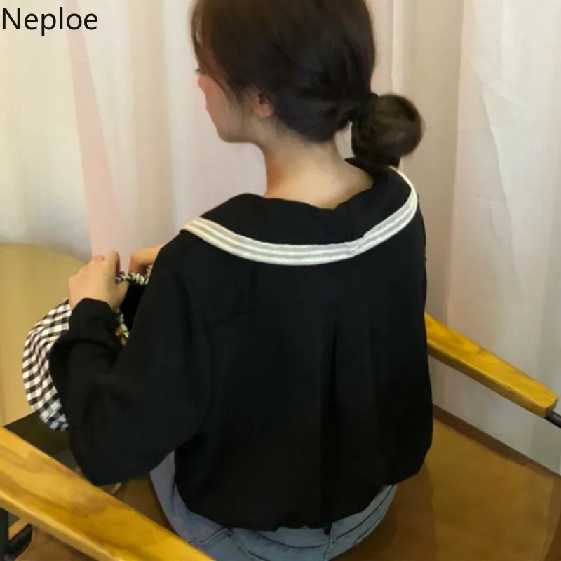 Neploe галстук-бабочка, женские топы, рубашка, Япония, консервативный стиль, блузки для девушек, длинный рукав, корейская мода, женские рубашки, Свободная Женская одежда 38645