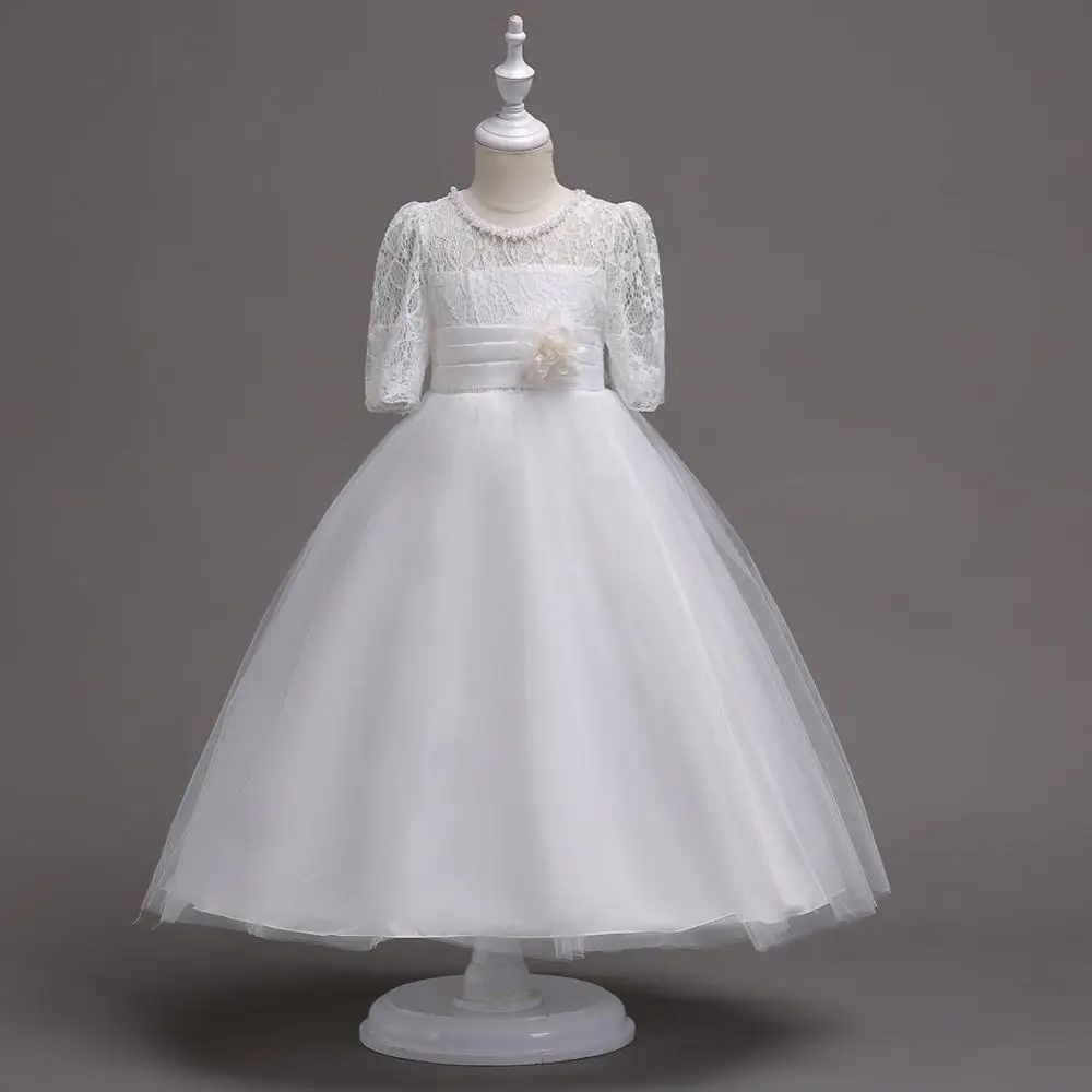 Элегантное белое платье с цветочным принтом для девочек одежда первого Святой