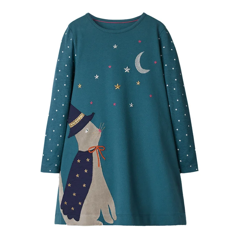 1186 same picture Little maven 2-7лет единорога новорожденных девочек платье мыши дети платье детский с длинным рукавом карман платье одежда Vestido Infantil - Цвет: 1186 same picture