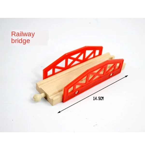 

D533 Hot The Train Bridge деревянная рейка Bulk, подходит для деревянной серии, маленький красный деревянный подарок для детей старше трех лет