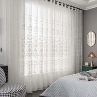 white european style sheer curtain embroidered window curtains europe floral tulle for living room bedroom with customer size